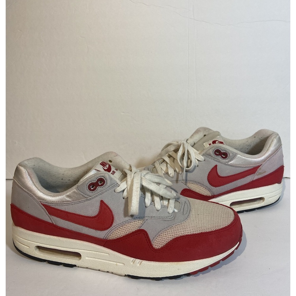 GUC Nike Air Max 1 OG Red White Grey Black 2012 Mens Size‎ 10 Rare 554717-160
